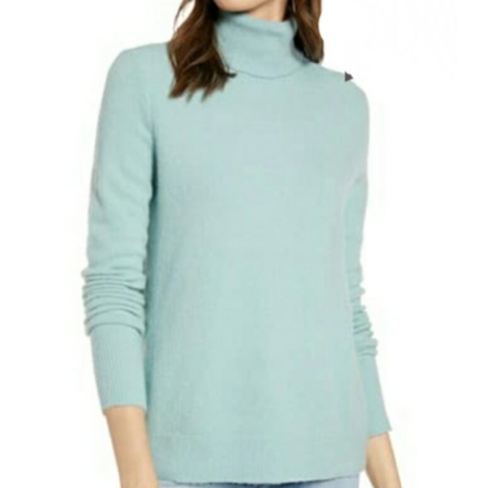 BNWT Halogen Turtleneck Blue Raindrop Sweater
